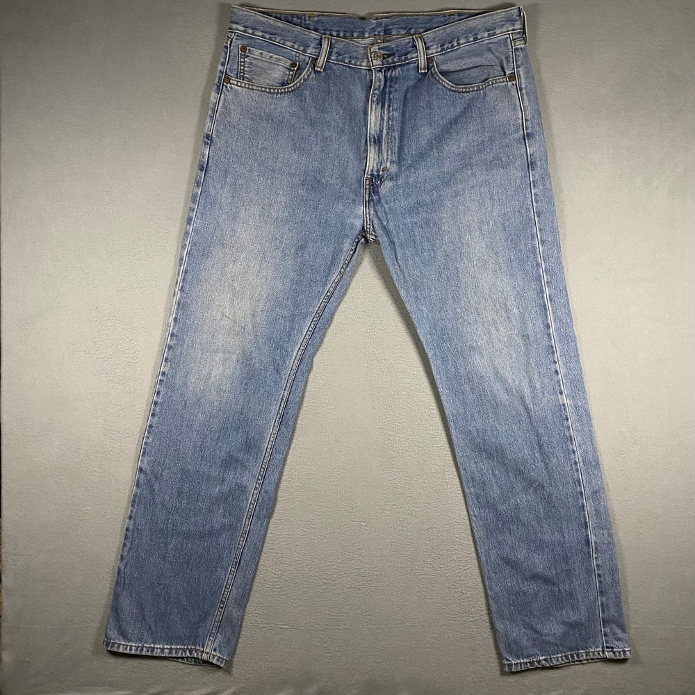 Y2K Levis 505 Regular Fit Straight Leg Mens Jeans Blue Denim‎ 38x32 Medium Wash